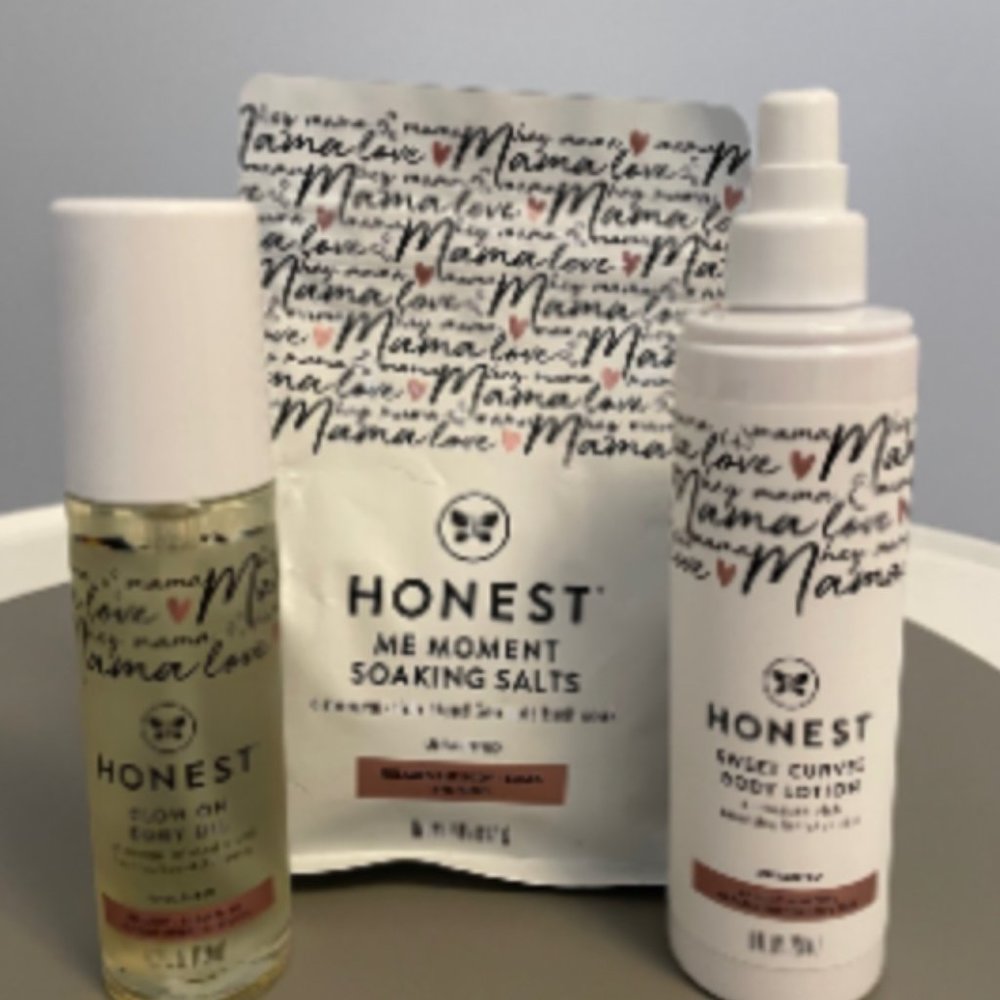 New, Unopened Honest Mama Soaking Salts, Body Oil and Lotion